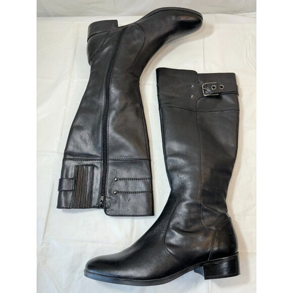 Marc Fisher Agnes Black Leather Boots Size 8.5 M - Picture 9 of 13